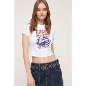 Tričko Guess Originals bílá barva, s potiskem