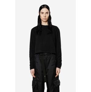 Mikina Rains Fleece W Sweatshirt dámská, černá barva, hladká, 18090.BLACK-BLACK