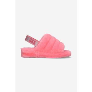 Vlněné pantofle UGG Fluff Yeah Bling růžová barva, 1116071.PJSM-PJSM