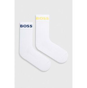 Ponožky BOSS 2-pack pánské, bílá barva