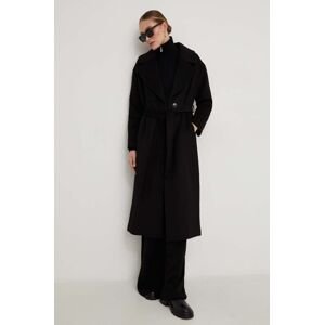 Vlněný kabát Answear Lab černá barva, přechodný, oversize