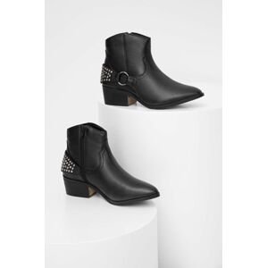 Westernové kožené boty Answear Lab dámské, černá barva, na podpatku