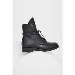 Kožené kotníkové boty Answear Lab dámské, černá barva, na plochém podpatku, lehce zateplené