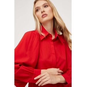 Košile Answear Lab dámská, červená barva, regular, s klasickým límcem