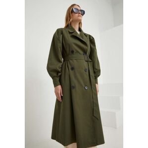 Kabát Answear Lab X limited collection NO SHAME dámský, zelená barva, přechodný, dvouřadový