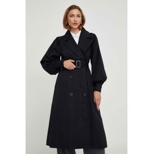 Kabát Answear Lab X limited collection NO SHAME dámský, černá barva, přechodný, dvouřadový