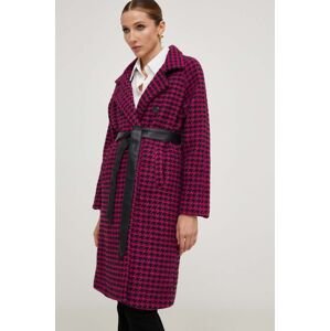 Kabát Answear Lab dámský, růžová barva, přechodný