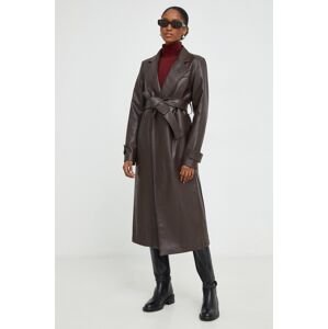 Kabát Answear Lab dámský, hnědá barva, přechodný, bez zapínání