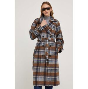 Kabát Answear Lab dámský, hnědá barva, přechodný, oversize