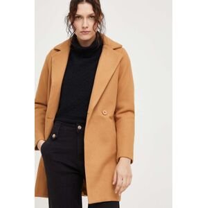 Kabát Answear Lab dámský, hnědá barva, přechodný, dvouřadový