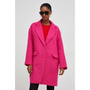 Kabát s vlnou Answear Lab růžová barva, přechodný