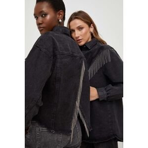 Džínová bunda Answear Lab X limited collection NO SHAME dámská, černá barva, přechodná, oversize