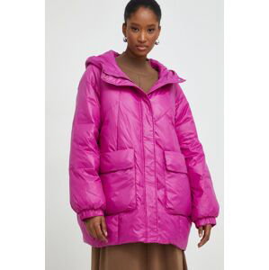 Péřová bunda Answear Lab dámská, růžová barva, zimní