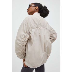 Bomber bunda Answear Lab béžová barva, přechodná, oversize