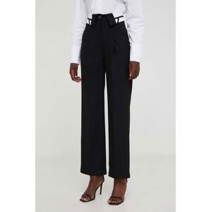 Kalhoty Answear Lab X limited collection NO SHAME dámské, černá barva, jednoduché, high waist
