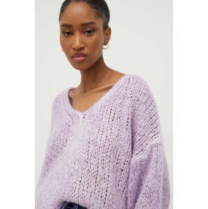 Vlněný svetr Answear Lab fialová barva, hřejivý