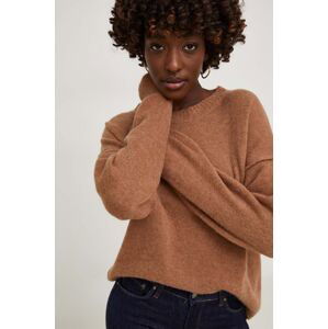 Vlněný svetr Answear Lab hnědá barva, lehký