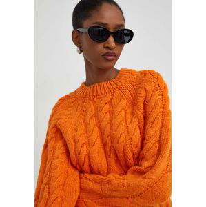 Vlněný svetr Answear Lab oranžová barva, hřejivý