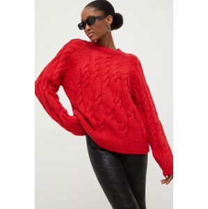 Vlněný svetr Answear Lab červená barva, hřejivý