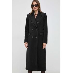 Kabát Silvian Heach dámský, černá barva, přechodný, dvouřadový