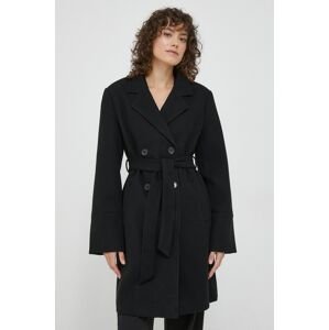 Kabát XT Studio dámský, černá barva, přechodný, dvouřadový