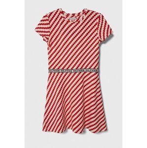 Dívčí šaty Tommy Hilfiger červená barva, mini