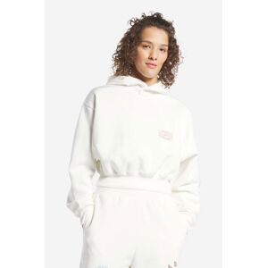 Mikina Reebok Classic Good Vibes Hoodie dámská, bílá barva, s kapucí, s potiskem, HT7845-white