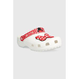 Dětské pantofle Crocs CLASSIC DISNEY MINNIE bílá barva