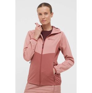 Outdoorová bunda Jack Wolfskin Go Hike Softshell růžová barva