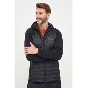 Sportovní bunda Jack Wolfskin Routeburn Pro Hybrid černá barva