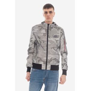 Bunda Alpha Industries MA-1 LW Hooded Refl. Camo 126138RC 125 šedá barva, přechodná