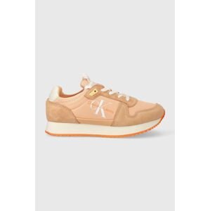 Sneakers boty Calvin Klein Jeans RUNNER SOCK LACE UP NY-LTH W oranžová barva, YW0YW00840