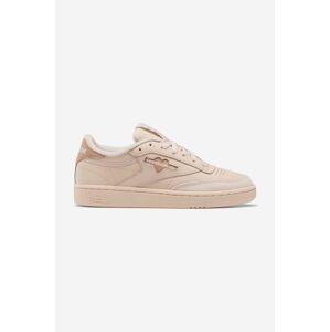 Kožené sneakers boty Reebok Classic Club C 85 béžová barva, HQ7100-beige