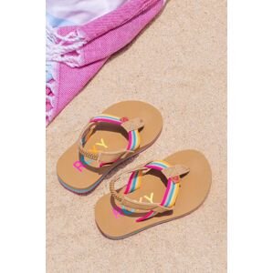 Dětské sandály Roxy béžová barva