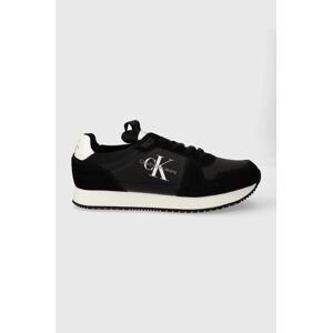 Sneakers boty Calvin Klein Jeans RUNNER SOCK LACEUP NY-LTH černá barva, YM0YM00553