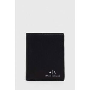Kožená peněženka Armani Exchange černá barva