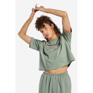 Bavlněné tričko Reebok Classic zelená barva, IC0193-green