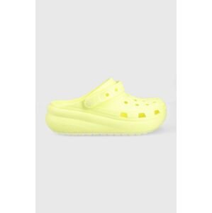 Dětské pantofle Crocs žlutá barva