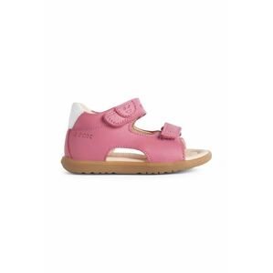 Dětské kožené sandály Geox růžová barva