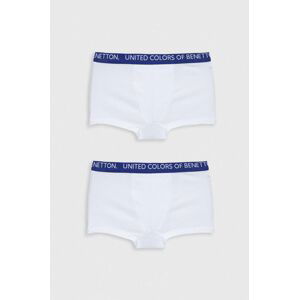 Dětské boxerky United Colors of Benetton 2-pack bílá barva