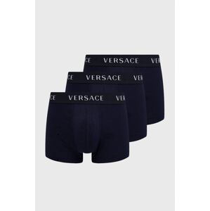 Boxerky Versace (3-pack) pánské, tmavomodrá barva