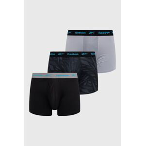 Boxerky Reebok (3-pak) pánské, černá barva