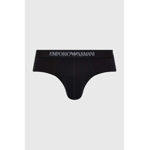 Bavlněné slipy Emporio Armani Underwear 3-pack černá barva