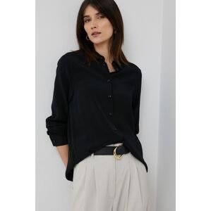 Košile Seidensticker dámská, černá barva, regular, s klasickým límcem
