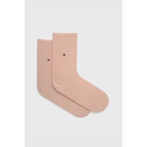 Ponožky Tommy Hilfiger (2-pack) dámské, růžová barva
