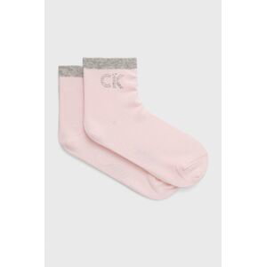 Ponožky Calvin Klein dámské, růžová barva