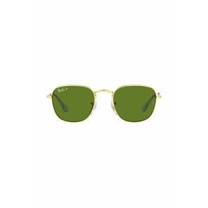 Dětské sluneční brýle Ray-Ban Frank Kids zelená barva, 0RJ9557S-Polarized