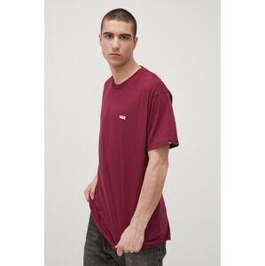 Bavlněné tričko Vans fialová barva, hladký