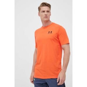 Tričko Under Armour oranžová barva, s potiskem, 1326799