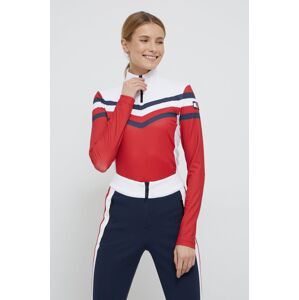 Mikina Rossignol x Tommy Hilfiger dámská, červená barva, hladká